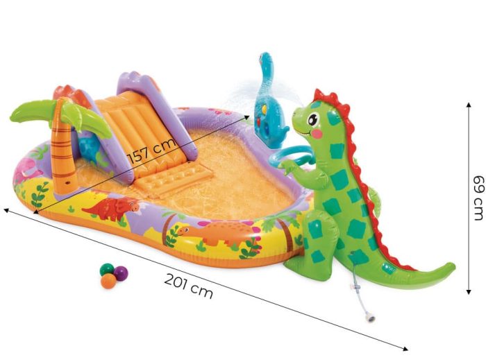Intex bazen za djecu vodeni park Dino Park 201x157x69cm 56139 - Slika 7