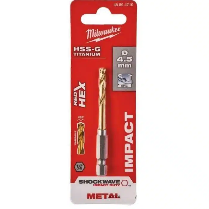 BORER RED HEX HSS-TIN 4.5 mm MILWAUKEE 48894710 - Slika 2