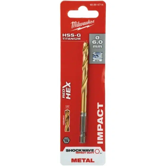 BORER RED HEX HSS-TIN 6.0 mm MILWAUKEE 48894714 - Slika 2
