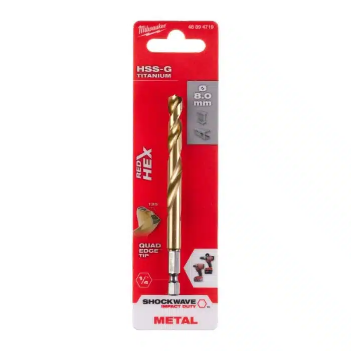 BORER RED HEX HSS-TIN 8.0 mm MILWAUKEE 48894719 - Slika 2