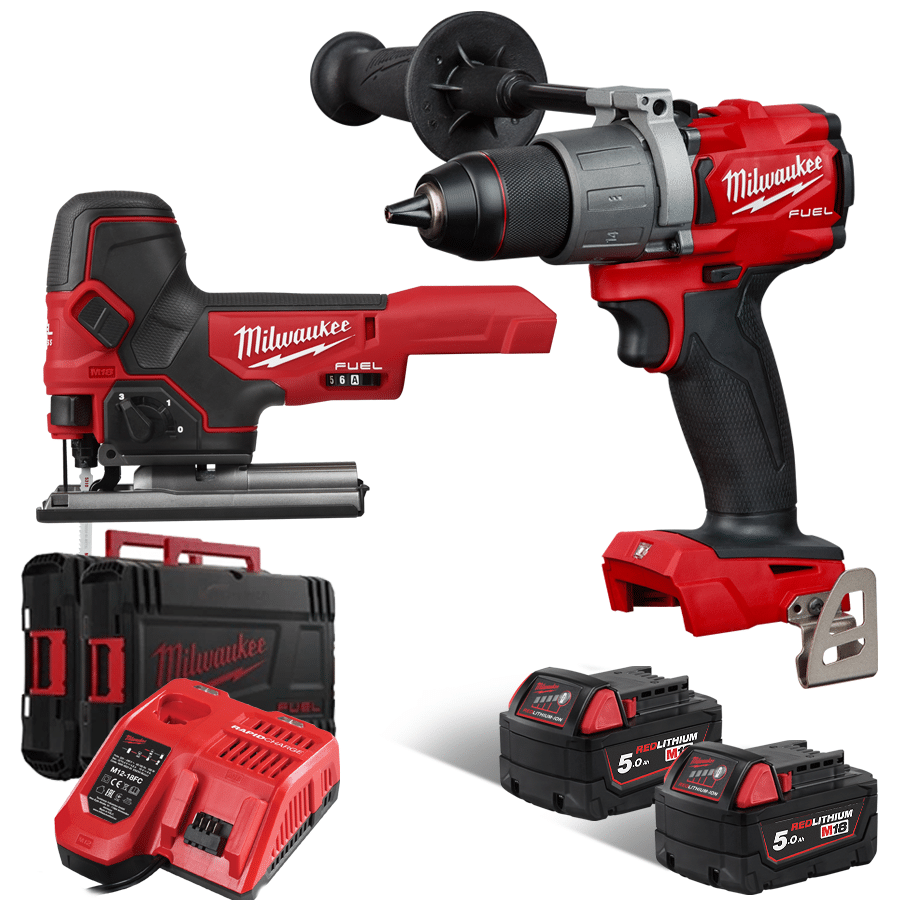 050216239-Web Set AKU izvijač M18 FDD2 + Ubodna pila M18 FBJS – M18 FPPAA2-502X Milwaukee - Slika 1