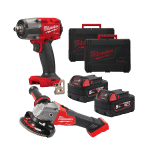 SET STEZAČ AKU UDARNI M18 FTIW2F12-502X 881 NM + BRUSILICA AKU M18FSAG125X-0X MILWAUKEE