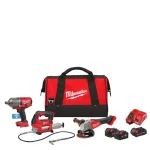 SET M18 FPP3AK-523B MAZALICA+STEZAČ+BRUSILICA MILWAUKEE 4933498576