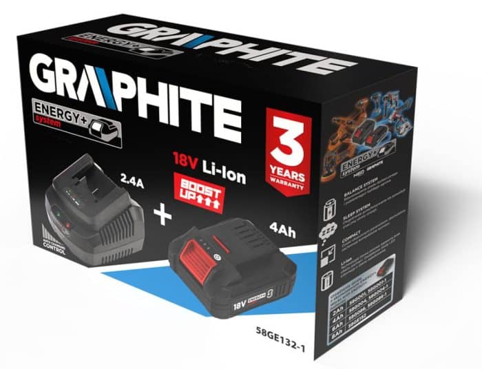 GRAPHITE Energy+ set 4Ah BOOST UP baterija s punjačem 58GE132-1 - Slika 7