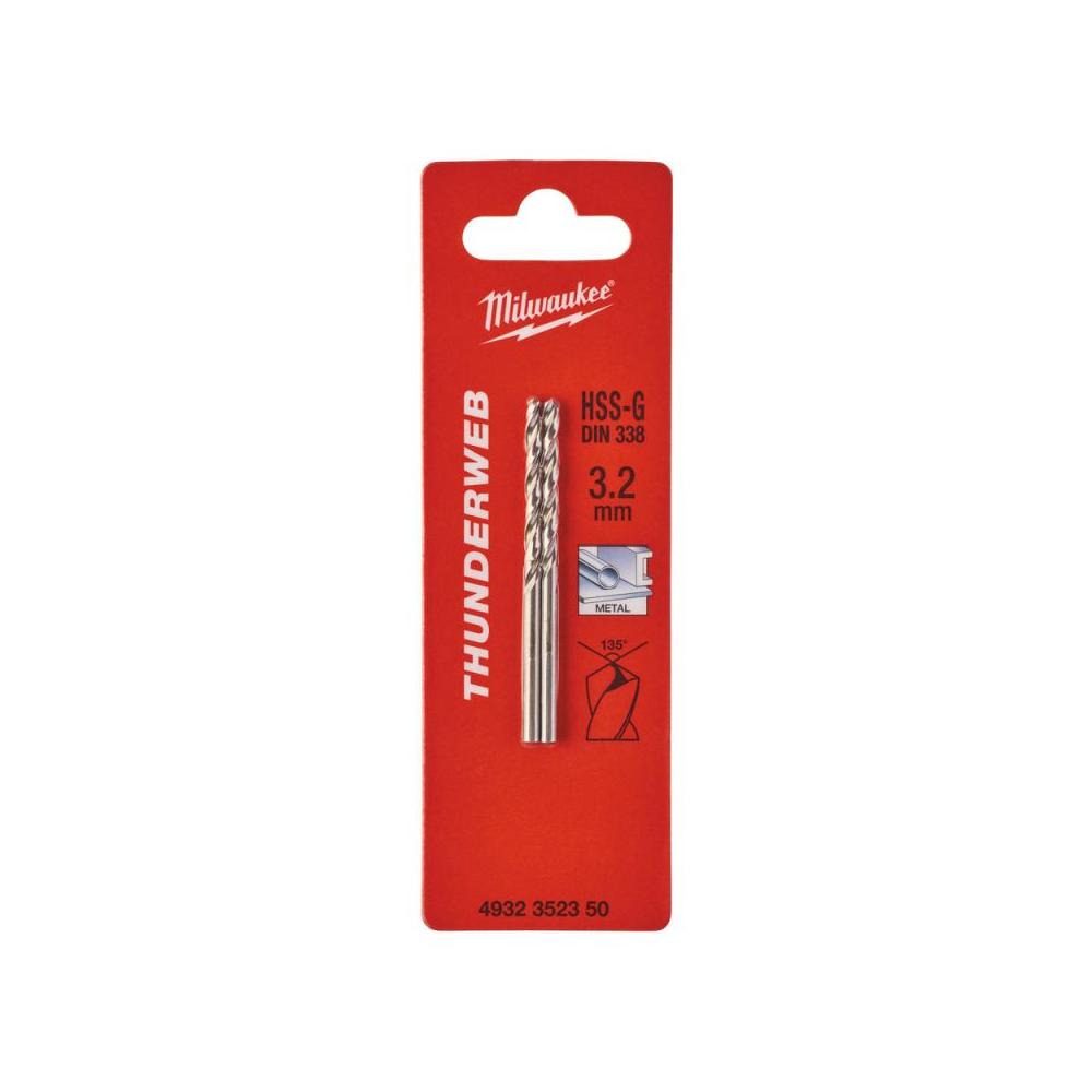 4932352350-wiertlo-do-metalu-hss-g-thunderweb-32-x-3665-mm-2-szt Borer HSS-G 3.2 mm 2 kom DIN 338 Milwaukee - Slika 1