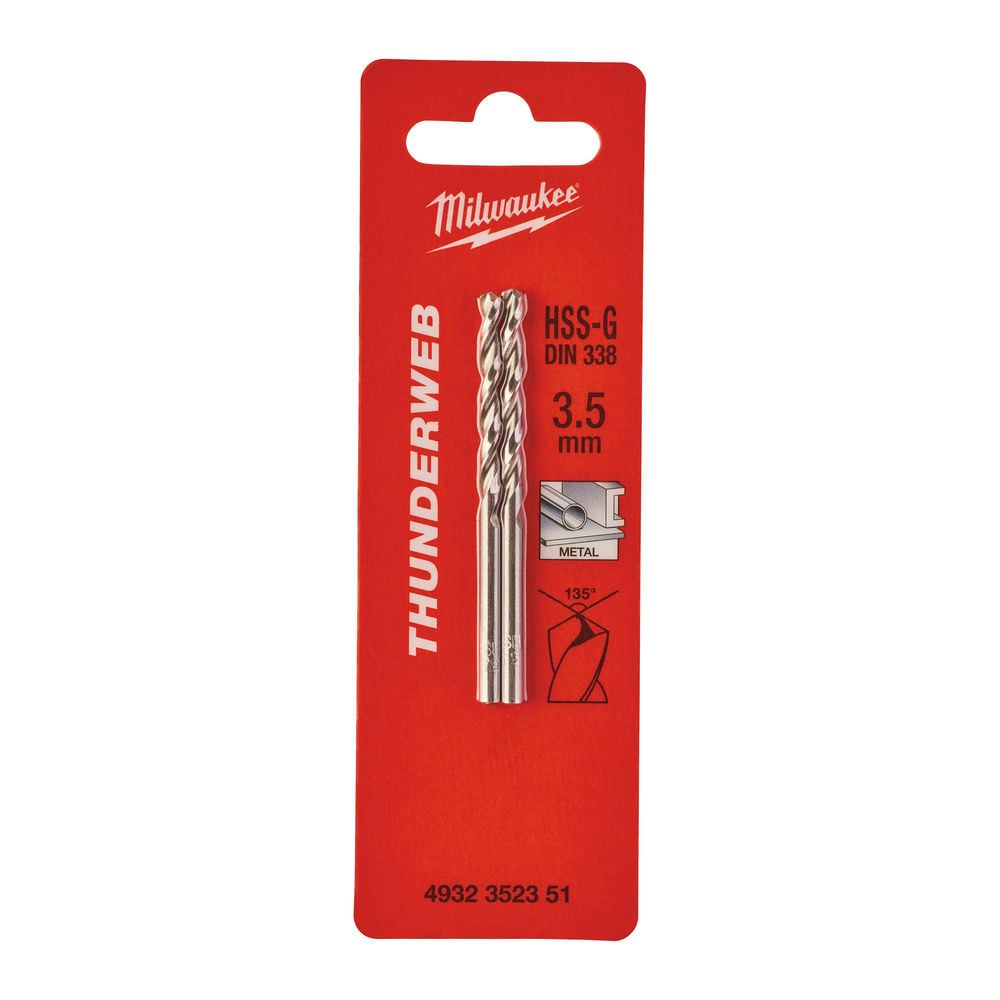 4932352351-pack_1 Borer HSS-G 3.5 mm 2 kom DIN 338 Milwaukee - Slika 1