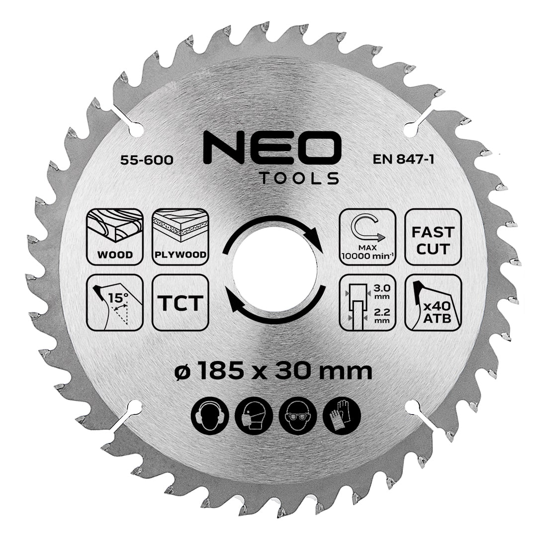 55-600__BNE_TGL_U90 NEO TOOLS rezna ploča za drvo Ø185 mm 55-600 - Slika 1
