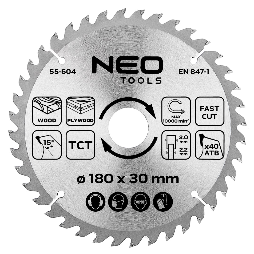 55-604__BNE_TGL_U90 NEO TOOLS rezna ploča za drvo Ø180 mm 55-604 - Slika 1