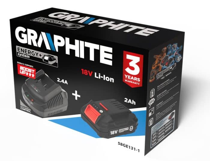 GRAPHITE Energy+ set baterija 2Ah s punjačem 58GE131-1 - Slika 6